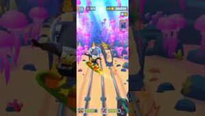 Subway surfers flying in the skateboard