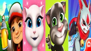 My Talking Angela vs My Talking Tom vs Subway surfers vs Kinja Run