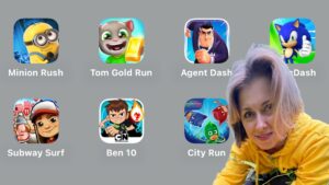 Minion Rush,Talking Tom Gold Run,Agent Dash,Sonic Dash,Subway Surfers,Ben 10 Up to Speed,PJ Masks