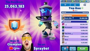 Unlocking Spraybot and Best Score in Subway Surfers China