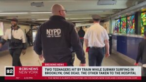 2 teens hit by train while subway surfing in Brooklyn