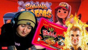 🔥⚠️2x Buldak SPICY Noodle Challege (while playing Subway Surfers)⚠️🔥
