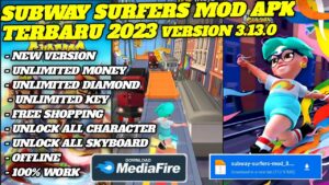 Update!! Subway Surfers Mod Apk Terbaru 2023 Version 3.13.0 Unlimited Money & Unlock All Character