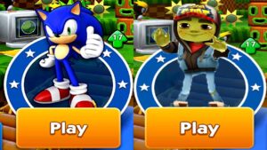 Sonic Dash VS Subway Surfers Gameplay - Sonic VS Zombie Jake - (Android,iOS)