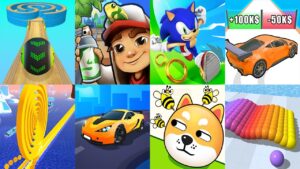 Going Balls, Subway Surfers Rio 2023, Sonic Dash, Get The Supercar, Save The Dog, Race Master 3D