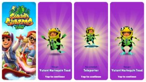 I've just bought a character from Subway Surfers - Yutani Harlequin Toad - Subway Surfers Rio 2023