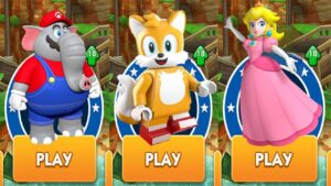 Sonic Dash - lego Tails vs Princess Peach Subway Surfers vs Super Wonder Elephant Android Gameplay