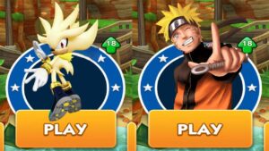 Sonic Dash vs Naruto Subway Surfers - Super Silver vs All Bosses Dr.Eggman & Zazz Android Gameplay