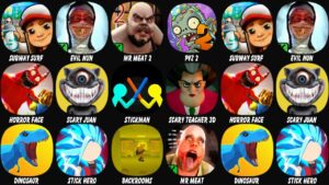 Subway Surf, Evil Nun, Mr Meat 2, PvZ 2, Horror Face: Garten Shooter, Scary Juan, Supreme...