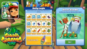 Subway Surfers Gameplay Rio 2023 Daily Login to win Kite and Diver Bundle to unlock Kim Dive Outfit