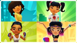 Asian Girls - Subway Surfers Mina, Harumi, Noon, and Jenny (Remake)