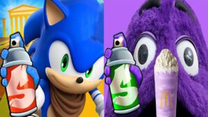 Sonic Boom Subway Surfers vs Grimace Shake Run