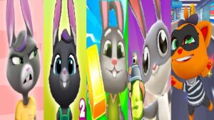 Subway Surfers VS TALKING TOM GOLD RUN1 VS 2 Talking Becca VS tom rabbit Panda  Run koko the robber