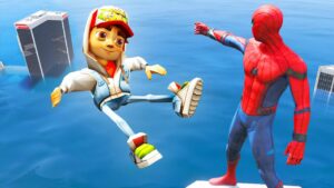 GTA 5 Spiderman vs Subway Surfers Water Fails (Ragdolls/Euphoria Physics)