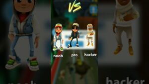 Noob vs pro vs hacker no subway surfers#subwaysurfers #desafio #jogadores #nocoin #engraçado #shorts