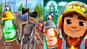 Subway Surfers Haunted Hood 2023 Jake Star Outfit vs Siren Head Run Gameplay HD