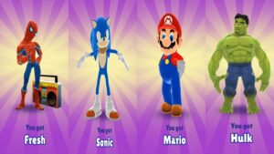 Sonic Boom Spiderman & Hulk in Subway Surfers Mod - All Characters Unlocked & All Boards