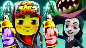 Subway Surfers Haunted Hood 2023 Scarlett Botanica Horror Outfit vs Zombie Jake Gameplay HD