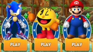 Boscage Maze Sonic vs Pacman vs Super Mario from Subway Surfers vs All Bosses Zazz Eggman