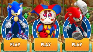 Boscage Maze Sonic vs Pomni Runner vs Fire Sonic Boom Subway Surfers vs All Bosses Zazz Eggman