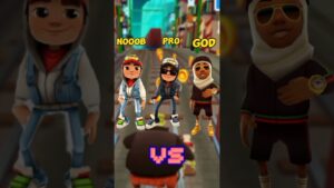 Noob vs Pro vs God no subway surfers😱!#subwaysurfers #nocoin #jogadores #engraçado #7k  #shorts