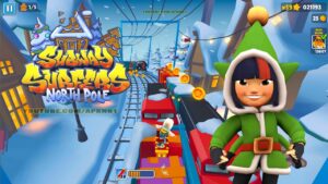 SUBWAY SURFERS GAMEPLAY PC HD 2023 - NORTH POLE - ELF YUTANI WRAPPED BOARD