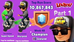SUBWAY SURFERS LONDON 2023 : UNLOCKING SHARPEED and SPEEDUP! ICELAND BEST SCORE PART 1