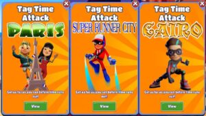 SUBWAY SURFERS TAG TIME ATTACK "PARIS" VS "SUPER RUNNER CITY" VS "CAIRO"