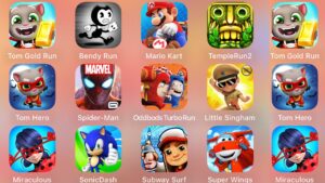 Sonic Dash,Subway Surf,Tom Gold Run,Bendy Run,Mario Kart,Temple Run 2,Oddbods Turbo,Little Singham