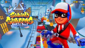 SUBWAY SURFERS GAMEPLAY PC HD 2023 - NORTH POLE - SUPER JAKE ROCKET BOARD