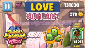 Subway Surfers Greece Love Odyssey 2024 - Word Hunt Letters "LOVE" (30.01.2024)