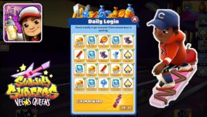 Login 20 Times to get Red Velvet and Use Event Coins to unlock EZ - Subway Surfers Vegas Queens 2024