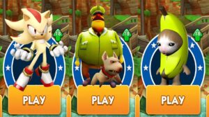 Sonic Dash - Super Shadow vs Guard & Dog Subway Surfers vs Banana Cat Run vs All Bosses Zazz Eggman
