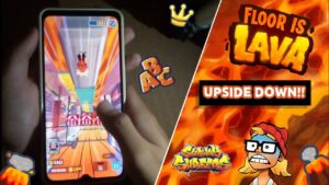 Subway Surfers Floor is Lava - Upside Down Challenge!!