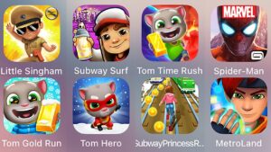 Tom Gold Run,Minion Rush,Subway Surfers,Little Singham,Om Nom Run,Tom Time Rush,Mario Kart,Tom Hero