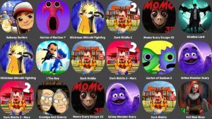 Evil Nun Maze,Subway Surfers,Garten of Banban 7,Stickman Shinobi Fighting,Dark Riddle 2 - Mars