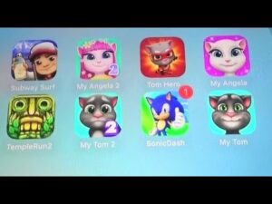 Subway Surfers, My Angela 2, Tom Hero, My Angela, Temple Run 2, My Tom 2, Sonic Dash, My Tom