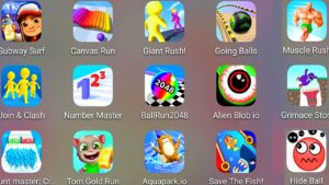 Subway Surf,Aquapark.io,Going Balls,Giant Rush,Canvas Run,Tom Gold Run,Count Master 3D,Number Master