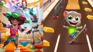 Subway Surfers & Talking Tom Gold run Android mobile Game Play Fun